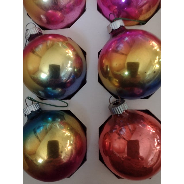 Shiny Brite Ombre Glass Ornaments in Original Box For Sale - Image 11 of 18