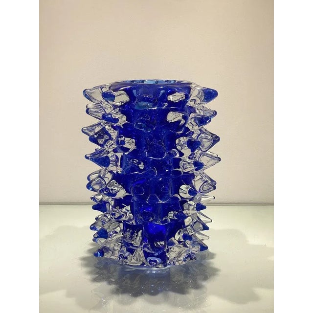 Blue Rostrato Blue Murano Glass Vase from Simeng For Sale - Image 8 of 8