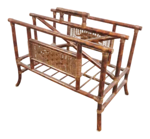 Late 20th Century Rattan & Wicker Magazine Rack