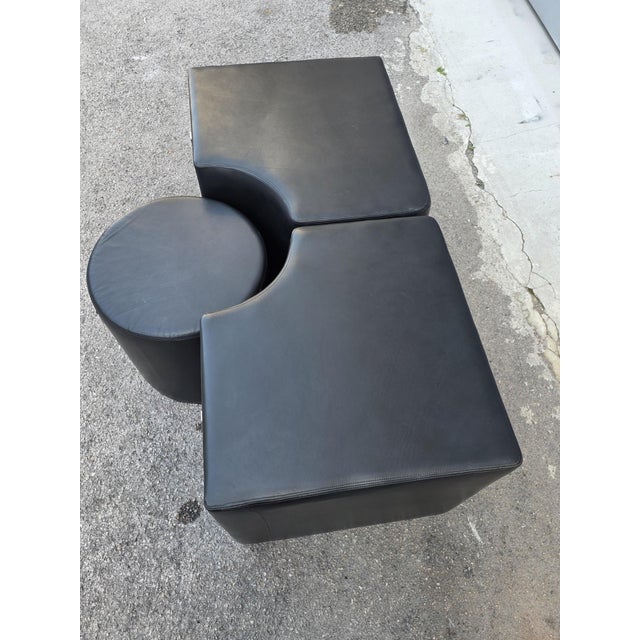 Chest of Drawers with Black Leather Stool by Guido Faleschini for I4 Mariani, 1970, Set of 3 For Sale - Image 11 of 12