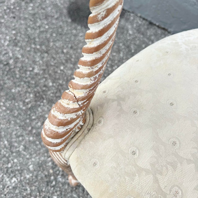 Wood Vintage French Provincial Carved Rope Dining Chairs - Set of 4 For Sale - Image 7 of 9