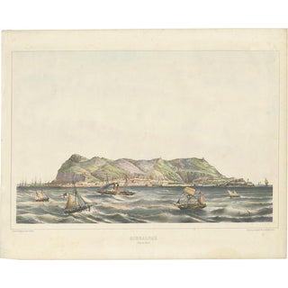 F. Appel, North Coast of Gibraltar, 1890, Paper For Sale