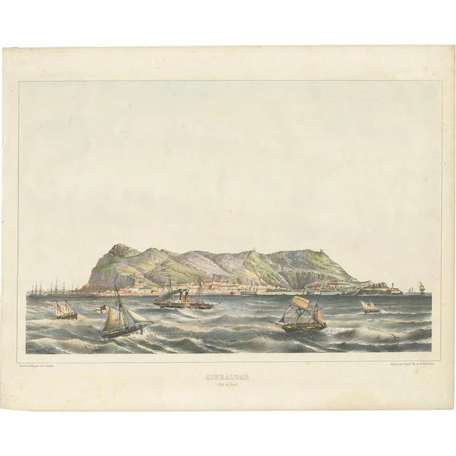 F. Appel, North Coast of Gibraltar, 1890, Paper For Sale