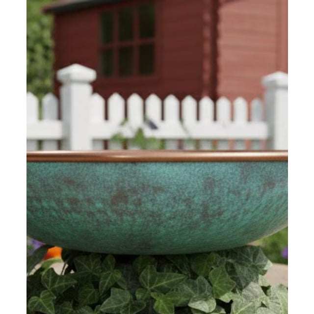 Handmade Hammered Copper Bird Bath Bowl For Sale - Image 4 of 5