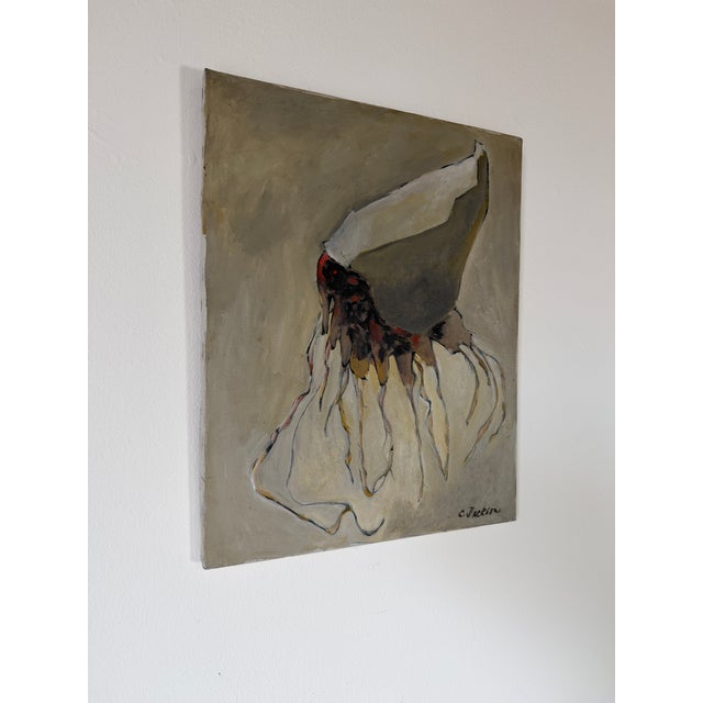 Mid-Century Modern 1970s C. Jackson Expressionist Abstract Oil on Canvas Painting – Signed, Unframed For Sale - Image 3 of 12