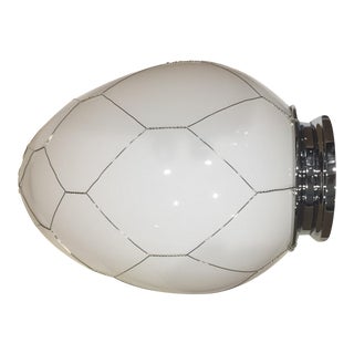 Parisian Architectural Milk Glass Banque Pendant For Sale