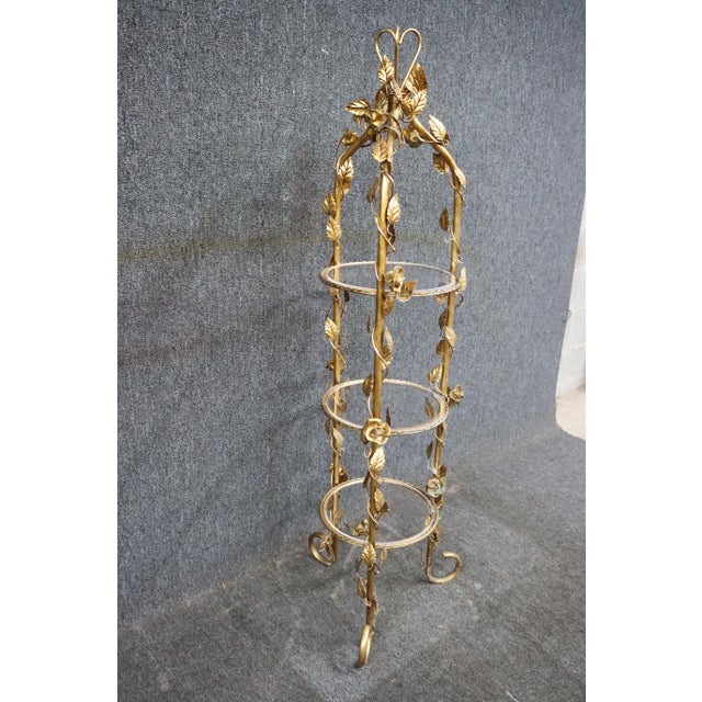 French Tole & Gilded Etagere For Sale - Image 4 of 7
