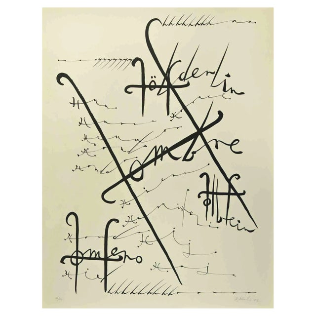 Rafael Alberti, Letter H, Lithograph, 1972 For Sale