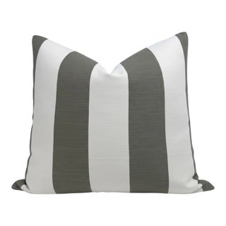 Perennials Go to Stripe Pillow Cover in Olive, 20x20 Pillow For Sale
