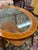 Wood Maitland Smith Marquetry and Glass Oval Coffee Table For Sale - Image 7 of 11