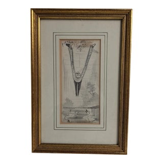 “V as in Victim” – Early 1900s Pencil Drawing by w.a. Donnelly, Signed & Framed For Sale