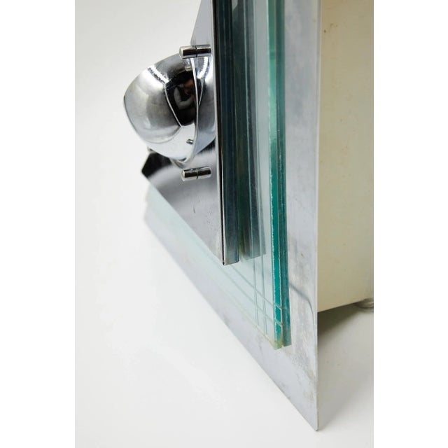 Pair of Wall Lights of Glass and Chrome by German Designer Franz Hustadt for Hustadt Leuchten For Sale In Atlanta - Image 6 of 11