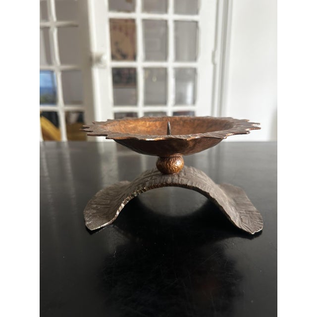 Brutalist Candlesticks in Wrought Iron and Copper, 1970s, Set of 2 For Sale - Image 6 of 15