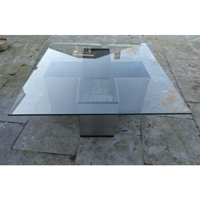 Metal and Glass Coffee Table in the style of Francois Monnet for Kappa, 1970s For Sale - Image 6 of 18