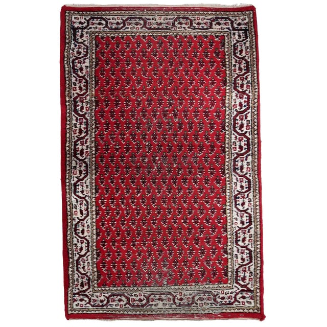 1970s Handmade Vintage Indian Seraband Rug 3' X 5.1' For Sale - Image 11 of 11