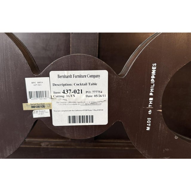Bernhardt Coffee Table With Decorated Top and Wooden Base For Sale - Image 14 of 14