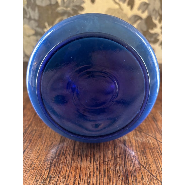 American Vintage Hyacinth Cobalt Glass Forcing Vase For Sale - Image 3 of 6