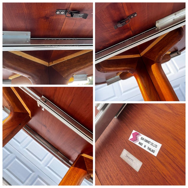 Mid Century Danish Modern Extendable Teak Dining Table | by Sun Cabinet For Sale - Image 16 of 18