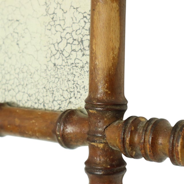 Antique Faux Bamboo Wooden Mirror, France, 1890s For Sale - Image 10 of 14