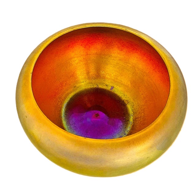Steuben Gold Aurene Rolled Rim Bowl, Signed 2687 — Carder Era Art Nouveau For Sale - Image 10 of 17