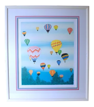 1980s "Ballooning at Dawn" A/P Lithograph by Fanch Ledan, Framed