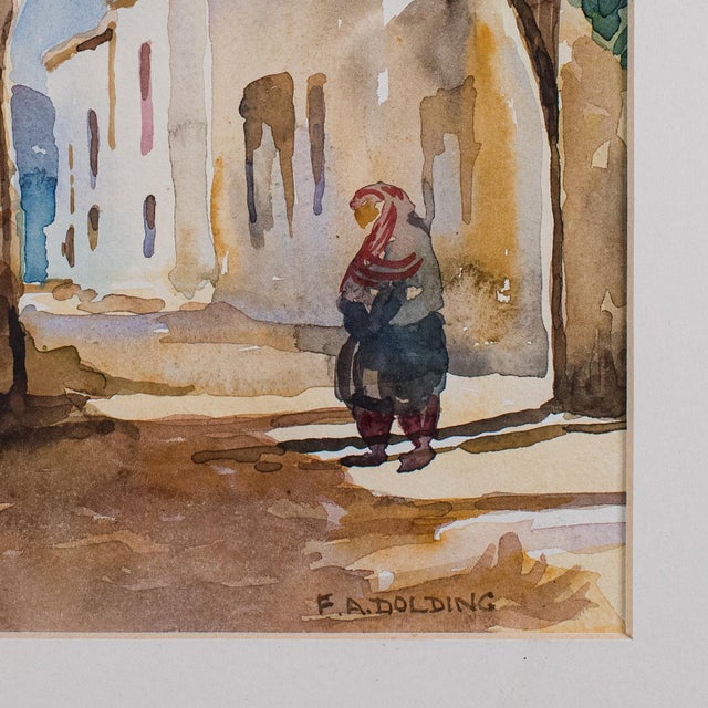 Glass Vintage Watercolour Painting, Turkey, English School, Art, Picture, Fa Dolding For Sale - Image 7 of 9