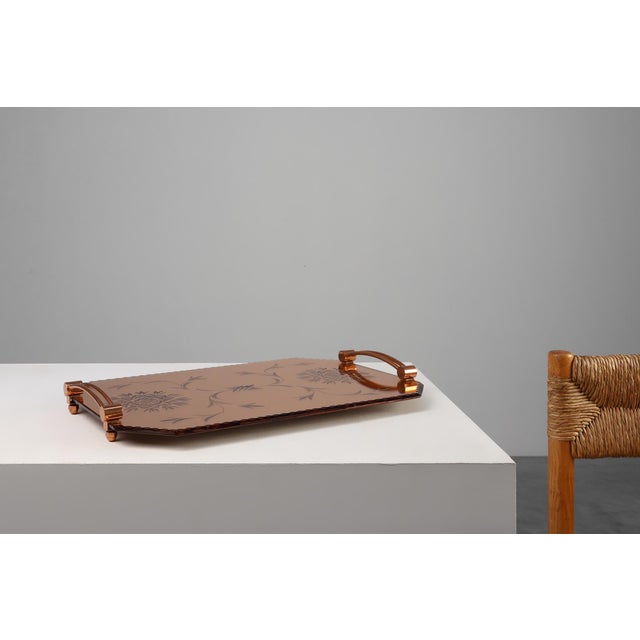 Belgium / 1920 / Plateau / mirrored glass and copper / Art Deco A striking example of early 20th-century Belgian...