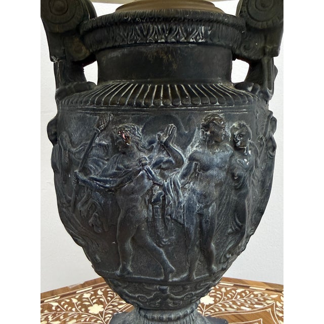 Ivory Neoclassical Figural Urn Table Lamp, Vintage For Sale - Image 8 of 12