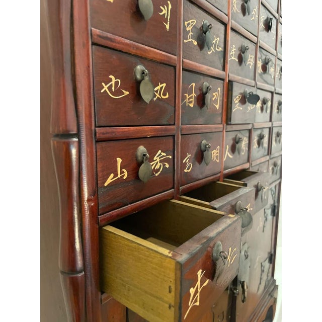 1970s Korean Hanbang Apothecary Medicine Cabinet With Chinese Characters For Sale In Chicago - Image 6 of 7