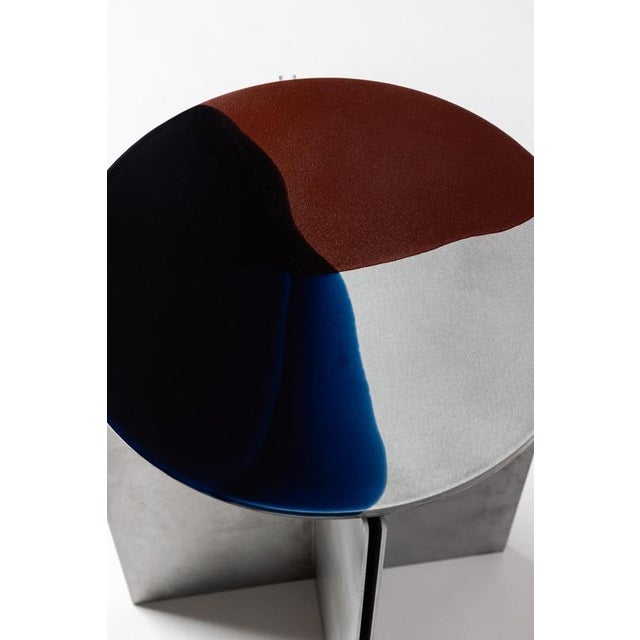 Metal H7 Hand Decorated Metal and Aluminium Side Table by Studio Nyx For Sale - Image 7 of 18