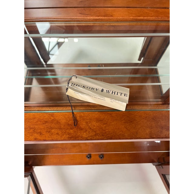 Late 20th Century Hickory White Lighted Glass Curio or Display Cabinet For Sale - Image 12 of 12