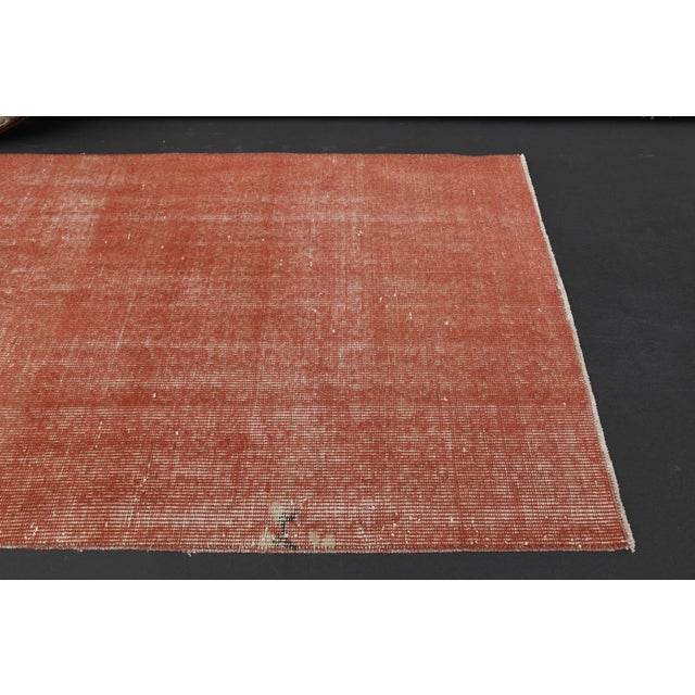 1970s 1970s Vintage Turkish Hand-Knotted Wool Cotton Red Runner Rug For Sale - Image 5 of 12