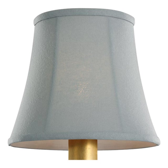 Visual Comfort Signature 6" Blue Linen Soft Empire Shade For Sale