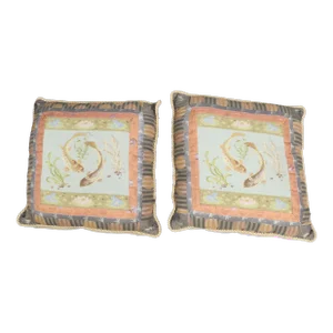Needlepoint Coy Pillows/Pair