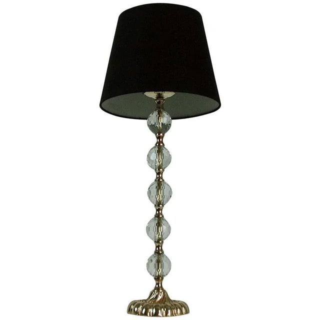 Large Crystal Diamond and Bronze Table Lamp Attributed to Bakalowits, 1950s For Sale - Image 10 of 10