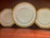 White and gold porcelain plates. Three sizes. Large Octagon plates 8.5" (luncheon) 11 plates George Jones Crescent...
