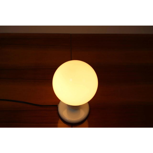 Glass White Table Lamp, 1970s For Sale - Image 7 of 8