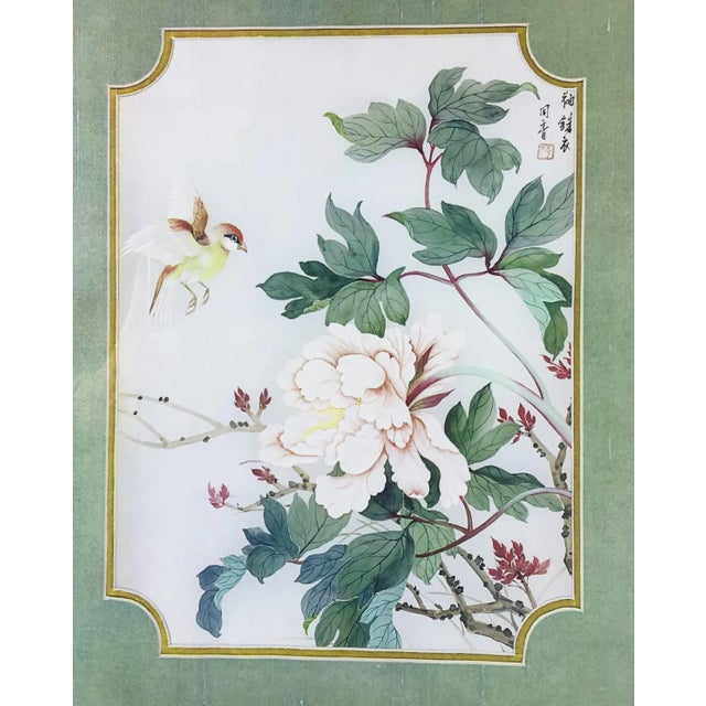 Framed Chinese Apple Blossom Bird Print For Sale - Image 4 of 7