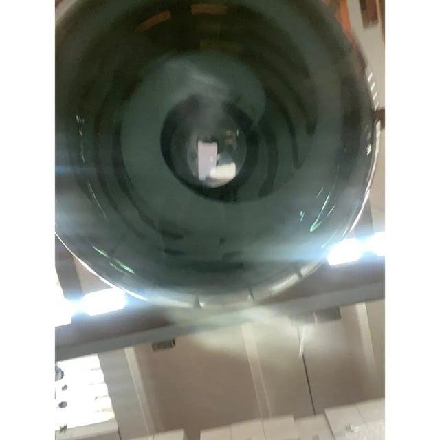 Green and White Swiriling Sphere Pendant in Murano Style Glass Italian by Simoeng For Sale - Image 6 of 7