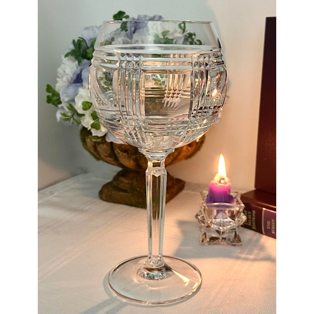 This is for 1 Goblet Birdbath Ralph Lauren Glen Plaid elegant glass. This is a very large glass that measures: 8.75 inches...