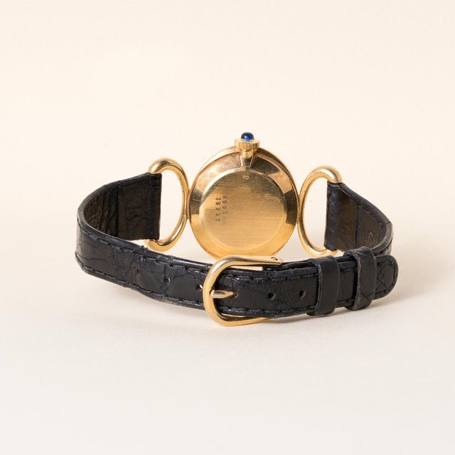 Vintage Baume & Mercier Ladies Lapis Lazuli Dial Wristwatch 18k Yellow Gold For Sale In Los Angeles - Image 6 of 8