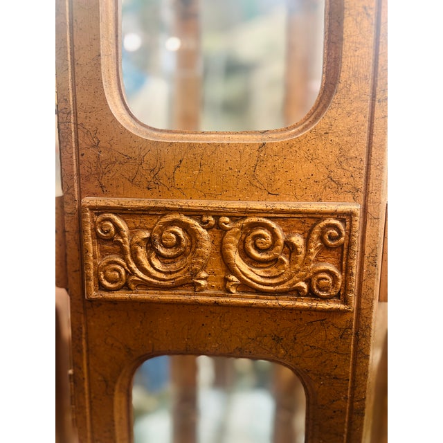 Wood Mid-Century Hollywood Regency Gold Gilt Display Cabinet | Curio For Sale - Image 7 of 18
