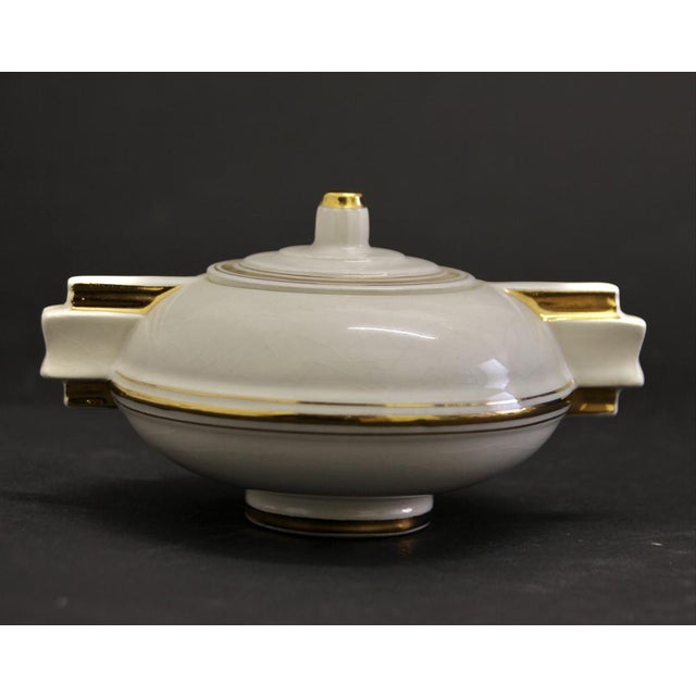 Beige French Art Deco Tableware Set, 1930s, Set of 5 For Sale - Image 8 of 12