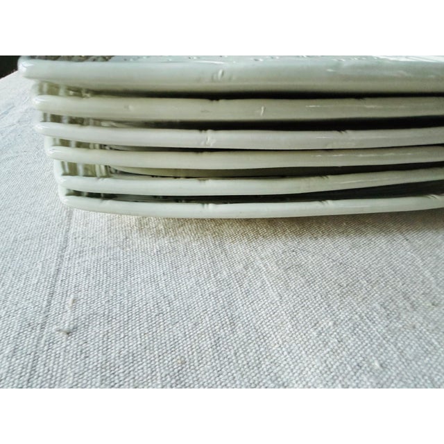 Mediterranean 1980s Italian Bamboo Majolica Appetizer Plates - Set of Six For Sale - Image 3 of 12