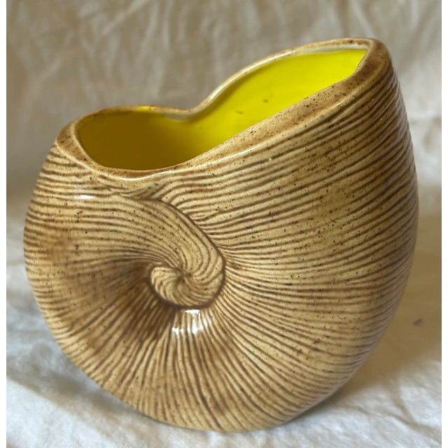 1980s California Coastal Chic Ceramic Seashell Planter, Signed by the Artist For Sale - Image 5 of 11