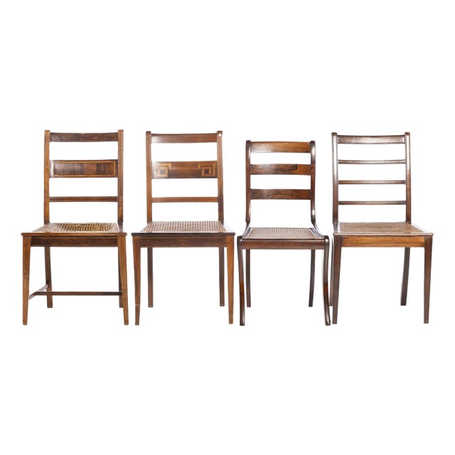 Quenn Mary Chairs in Wood, 19th Century, Set of 4 For Sale