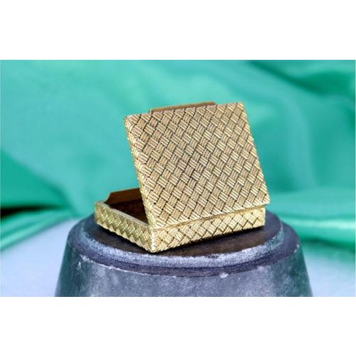 Gold Pill Box with Recessed Reliefs For Sale - Image 4 of 7