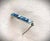 Blue Square Cut Art Deco Stone Bar Pin, Seed Pearl, Silver For Sale - Image 4 of 12