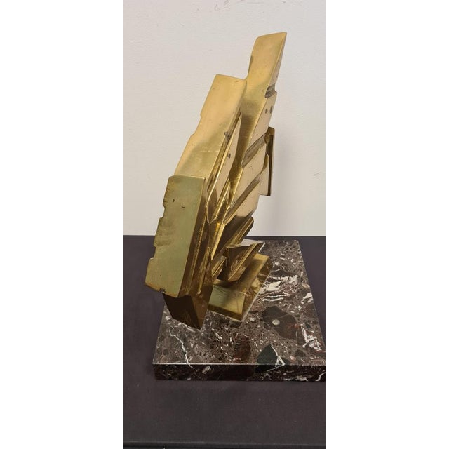 Giuseppe Banfi, Abstract Sculpture, 1988, Brass & Marble For Sale - Image 6 of 15