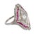 1920s Art Deco Style 1.75 Carat Diamond Ruby Platinum Ring, Size 7.75 For Sale - Image 4 of 6